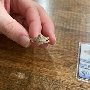 3/4 carat engagement ring with matching wedding band